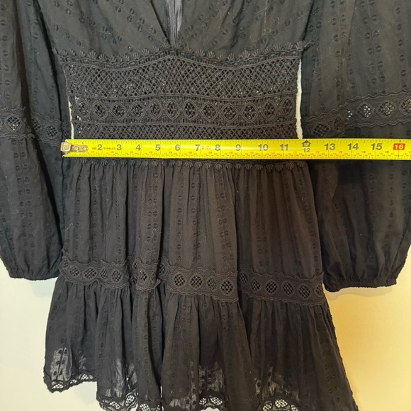 Free People | Black Delightful Mini Dress 100% Cotton Size 0 - Picture 7 of 11